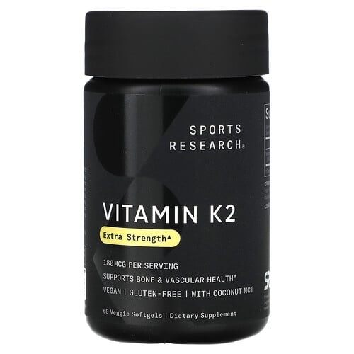 스포츠 리서치 Sports Research, 비타민K2, 180mcg, 베지 소프트젤 60정 상세 이미지