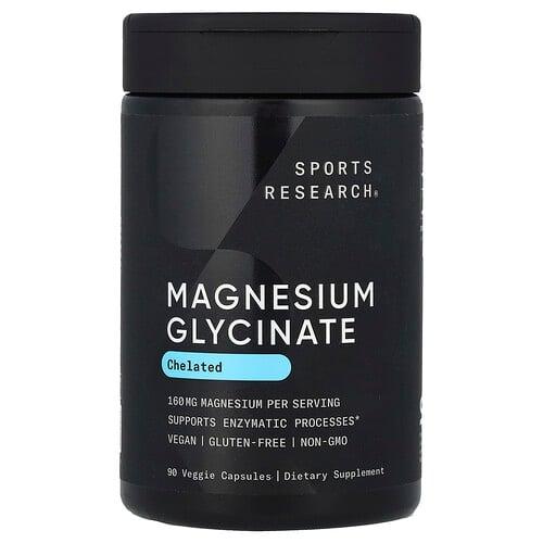 스포츠 리서치 Sports Research, 마그네슘 글리시네이트, 베지 캡슐 90정(캡슐 1정당 80mg) 상품 이미지