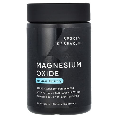 스포츠 리서치 Sports Research, 산화 마그네슘, 420mg, 소프트젤 90정 상세 이미지