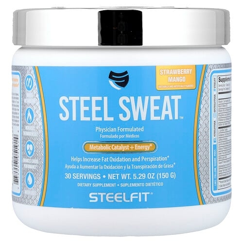 스틸핏 SteelFit, 스틸 스웨트™, Metabolic Catalyst + Energy, 딸기 망고, 150g(5.29oz) 상세 이미지