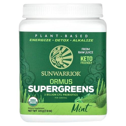 썬워리어 Sunwarrior, Ormus 슈퍼그린, 민트, 225g(7.9oz) 상품 이미지