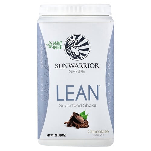 썬워리어 Sunwarrior, 모양, Lean™ 슈퍼 푸드 셰이크, 초콜릿 맛, 720g(1.59lb) 상세 이미지