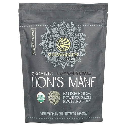 썬워리어 Sunwarrior, Be Well, 유기농 노루궁뎅이버섯, 150g(5.3oz) 상세 이미지