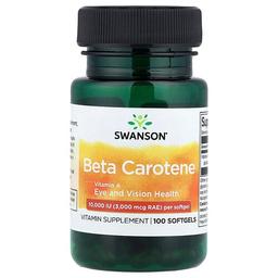 스완슨 비타민 Swanson Vitamins, 베타카로틴, 10,000IU(3,000mcg RAE), 소프트젤 100정