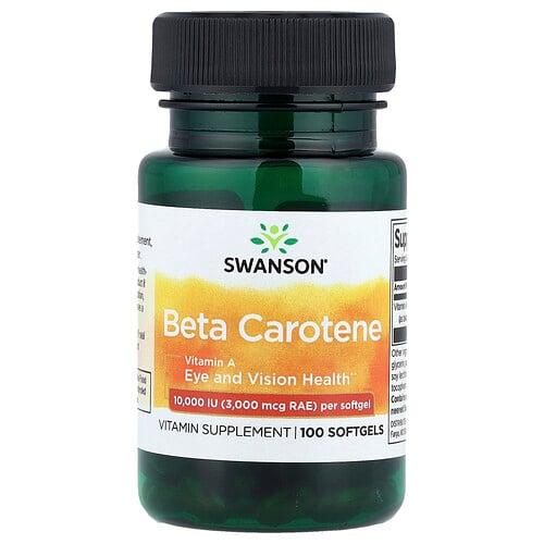 스완슨 비타민 Swanson Vitamins, 베타카로틴, 10,000IU(3,000mcg RAE), 소프트젤 100정 상품 이미지