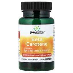스완슨 비타민 Swanson Vitamins, 베타카로틴, 3,000mcg RAE(10,000IU), 소프트젤 250정
