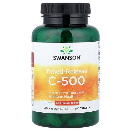 스완슨 비타민 Swanson Vitamins, 서방형 C-500, 250정 상품 이미지