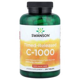 스완슨 비타민 Swanson Vitamins, 비타민C-1000, 로즈힙 함유, 서방형, 1,000mg, 250정