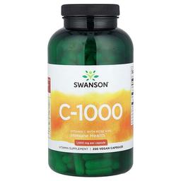 스완슨 비타민 Swanson Vitamins, C-1000, 로즈힙 함유 비타민C, 베지 캡슐 250정