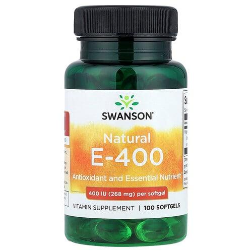 스완슨 비타민 Swanson Vitamins, 천연 E-400, 268mg(400IU), 소프트젤 100정 상품 이미지