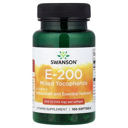 스완슨 비타민 Swanson Vitamins, 비타민E 혼합 토코페롤, 134mg(200IU), 소프트젤 100정