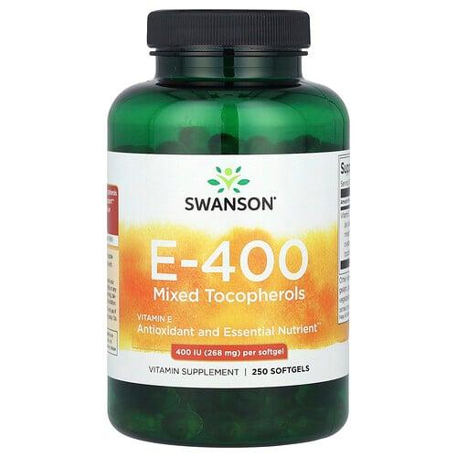 스완슨 비타민 Swanson Vitamins, 비타민E 혼합 토코페롤, 400IU, 소프트젤 250정 상품 이미지