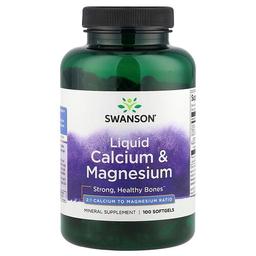 스완슨 비타민 Swanson Vitamins, 액상 칼슘 & 마그네슘, 소프트젤 100정