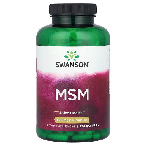 스완슨 비타민 Swanson Vitamins, MSM, 500mg, 캡슐 250정 상품 이미지