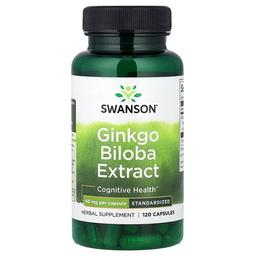 스완슨 비타민 Swanson Vitamins, 은행나무 추출물, 표준화, 60mg, 캡슐 120정