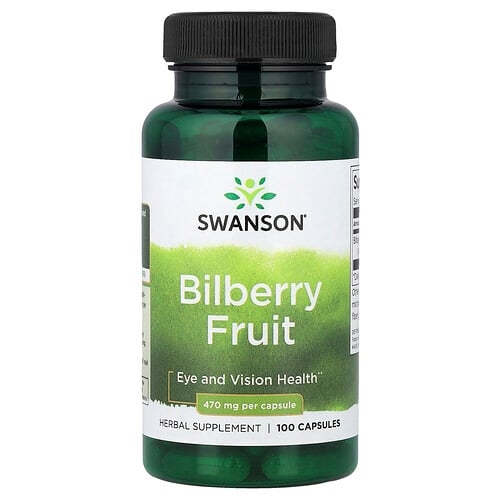 스완슨 비타민 Swanson Vitamins, 빌베리 열매, 470mg, 캡슐 100정 상세 이미지