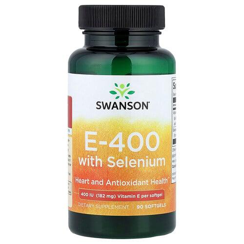 스완슨 비타민 Swanson Vitamins, 셀레늄 함유 E-400, 소프트젤 90정 상품 이미지