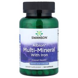 스완슨 비타민 Swanson Vitamins, Albion® 철분 함유 멀티 미네랄, 캡슐 120정