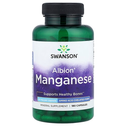 스완슨 비타민 Swanson Vitamins, Albion® 망간, 40mg, 캡슐 180정 상세 이미지