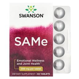 스완슨 비타민 Swanson Vitamins, SAMe, 60정(1정당 200mg)