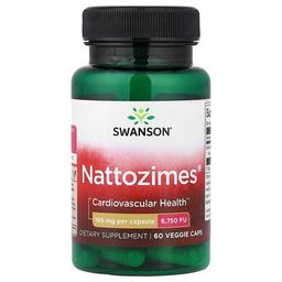 스완슨 비타민 Swanson Vitamins, Nattozimes®, 195mg, 베지 캡슐 60정