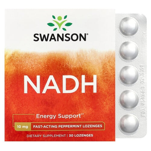 스완슨 비타민 Swanson Vitamins, NADH, 페퍼민트 맛, 10mg, 사탕 정제 30정 상세 이미지