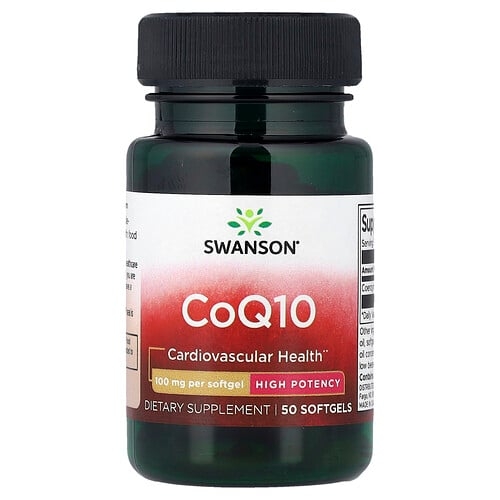 스완슨 비타민 Swanson Vitamins, CoQ10, 고효능, 100mg, 소프트젤 50정 상세 이미지
