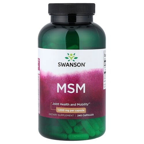 스완슨 비타민 Swanson Vitamins, MSM, 1,000mg, 캡슐 240정 상세 이미지