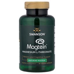 스완슨 비타민 Swanson Vitamins, Magtein® 함유 마그네슘 L-트레온산, 비건 캡슐 90정