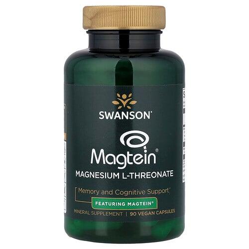 스완슨 비타민 Swanson Vitamins, Magtein® 함유 마그네슘 L-트레온산, 비건 캡슐 90정 상품 이미지