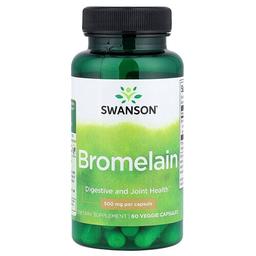 스완슨 비타민 Swanson Vitamins, 브로멜라인, 베지 캡슐 60정(캡슐 1정당 500mg)