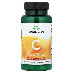 스완슨 비타민 Swanson Vitamins, 바이오플라보노이드 함유 비타민C 복합체, 베지 캡슐 60정
