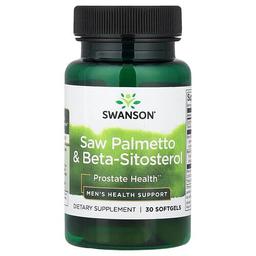 스완슨 비타민 Swanson Vitamins, 쏘팔메토 & 베타-시토스테롤, 소프트젤 30정