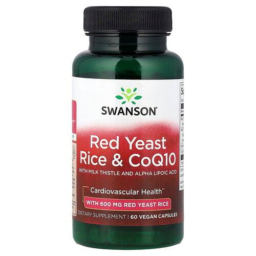 스완슨 비타민 Swanson Vitamins, 홍국 및 CoQ10, 밀크시슬 및 알파리포산 함유, 베지 캡슐 60정 상품 이미지