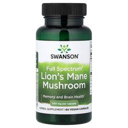 스완슨 비타민 Swanson Vitamins, Full Spectrum® 노루궁뎅이버섯, 500mg, 베지 캡슐 60정