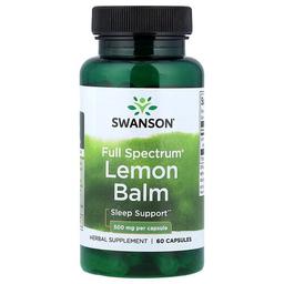 스완슨 비타민 Swanson Vitamins, Full Spectrum®, 레몬밤, 500mg, 캡슐 60정