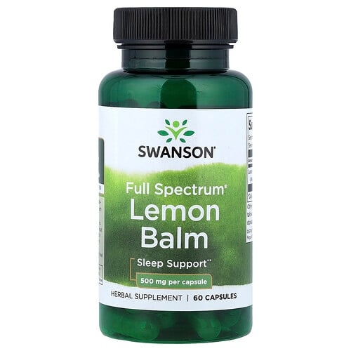스완슨 비타민 Swanson Vitamins, Full Spectrum®, 레몬밤, 500mg, 캡슐 60정 상세 이미지
