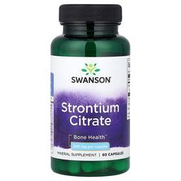 스완슨 비타민 Swanson Vitamins, 스트론튬 시트레이트, 340mg, 캡슐 60정