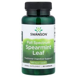 스완슨 비타민 Swanson Vitamins, Full Spectrum® 스피어민트 잎, 400mg, 캡슐 60정