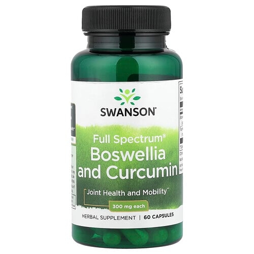 스완슨 비타민 Swanson Vitamins, Full Spectrum® 보스웰리아 및 커큐민, 캡슐 60정 상세 이미지