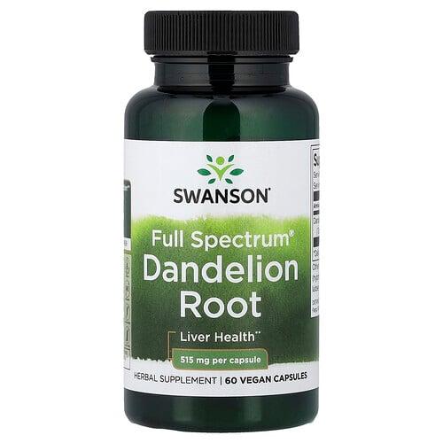 스완슨 비타민 Swanson Vitamins, Full Spectrum® 민들레 뿌리, 515mg, 베지 캡슐 60정 상품 이미지