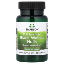 스완슨 비타민 Swanson Vitamins, Full Spectrum® 흑호두 껍질, 500mg, 캡슐 60정