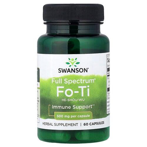 스완슨 비타민 Swanson Vitamins, Full Spectrum® Fo-Ti, 500mg, 캡슐 60정 상품 이미지