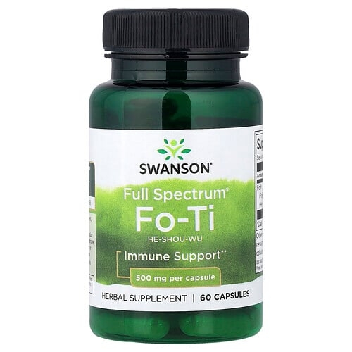 스완슨 비타민 Swanson Vitamins, Full Spectrum® Fo-Ti, 500mg, 캡슐 60정 상세 이미지