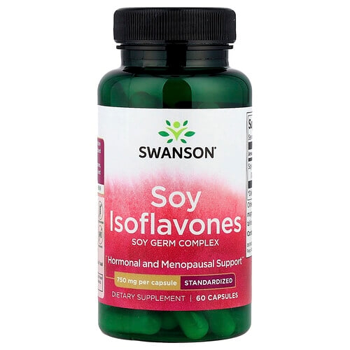 스완슨 비타민 Swanson Vitamins, 대두 이소플라본, 750mg, 캡슐 60정 상세 이미지