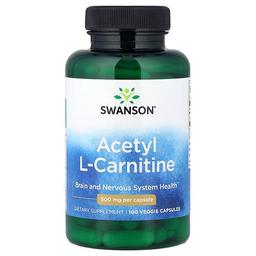 스완슨 비타민 Swanson Vitamins, 아세틸 l-카르니틴, 500mg, 베지 캡슐 100정