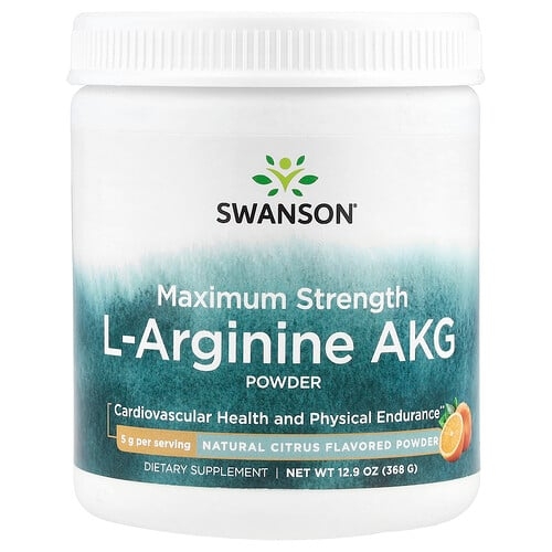 스완슨 비타민 Swanson Vitamins, 최대 강도 L-아르기닌 AKG 분말, 내추럴 시트러스, 368g(12.9oz) 상세 이미지