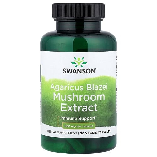 스완슨 비타민 Swanson Vitamins, 아가리쿠스버섯 추출물, 500mg, 베지 캡슐 90정 상세 이미지