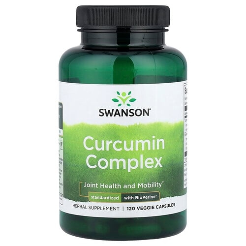 스완슨 비타민 Swanson Vitamins, 커큐민 복합체, BioPerine®으로 표준화, 베지 캡슐 120정 상세 이미지
