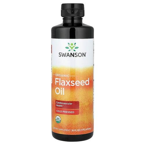 스완슨 비타민 Swanson Vitamins, 유기농 아마씨유, 473ml(16fl oz) 상품 이미지